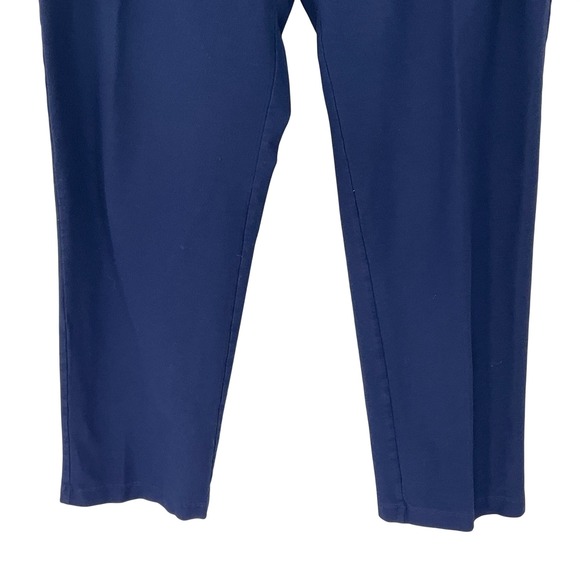 Eileen Fisher Navy Blue Ponte Knit Pull On Ankle Pants Sz L Minimalist Travel - Picture 5 of 13